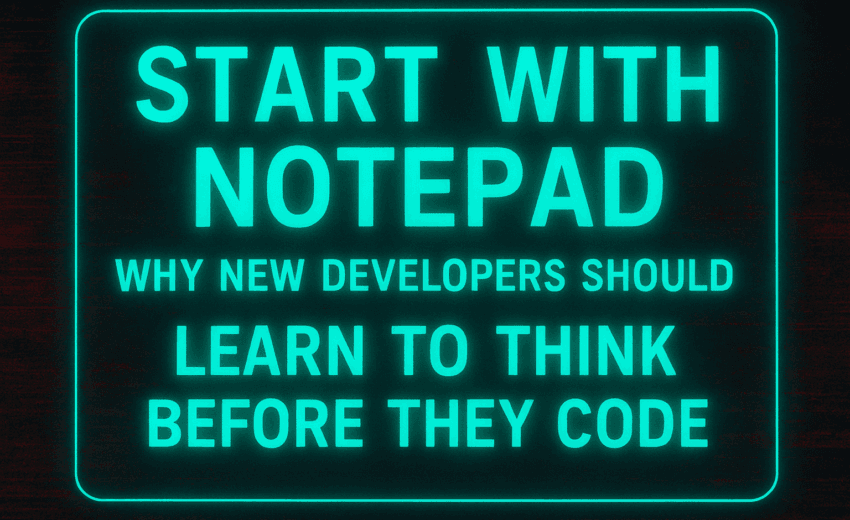 Start With Notepad: Why New Developers Should Learn to Think Before They Code