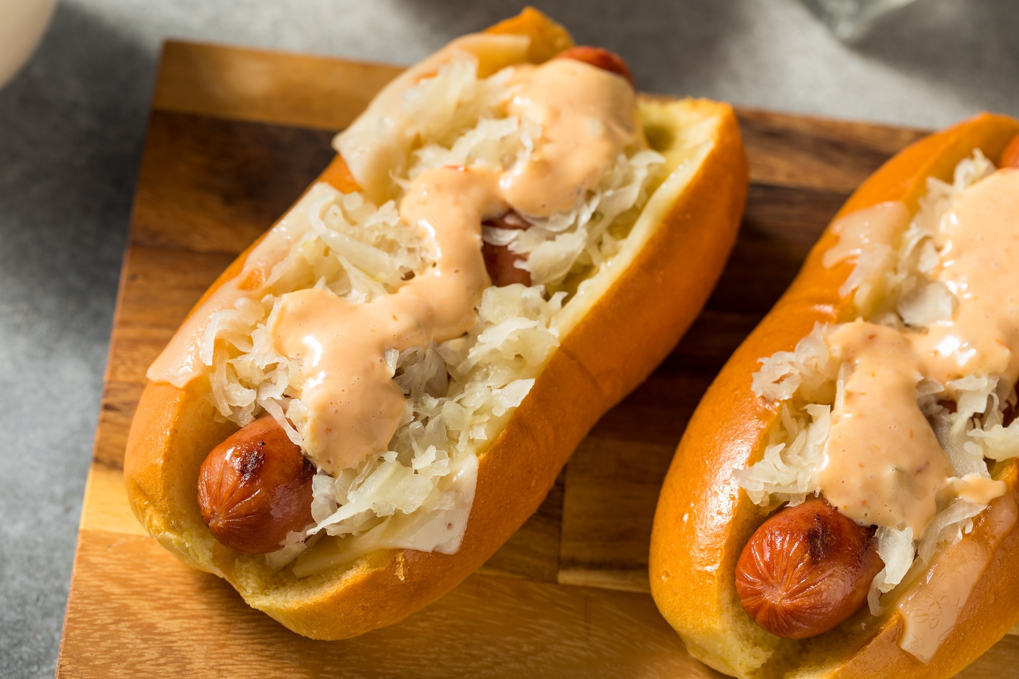 Homemade Kansas City Style Reuben Hot Dog