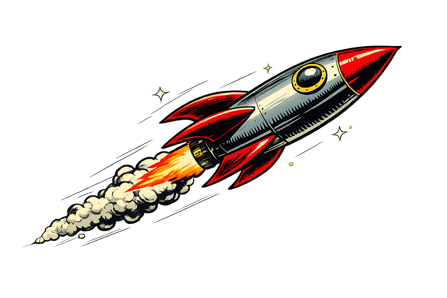 Retro Comic Rocket